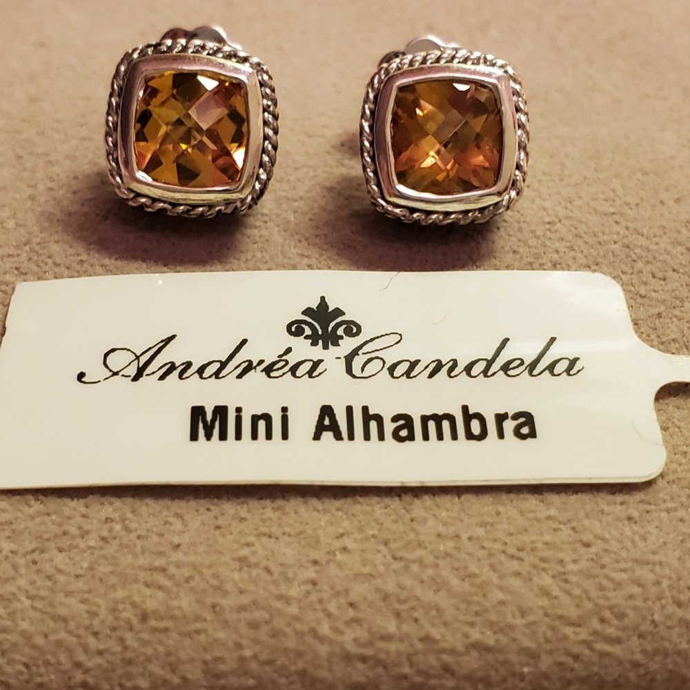 Andrea Candela Citrine, SS, and 18kt Gold Earrings